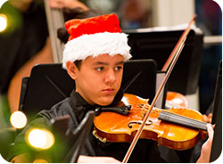 Violinist from Chain of Lakes Middle School Orchestra