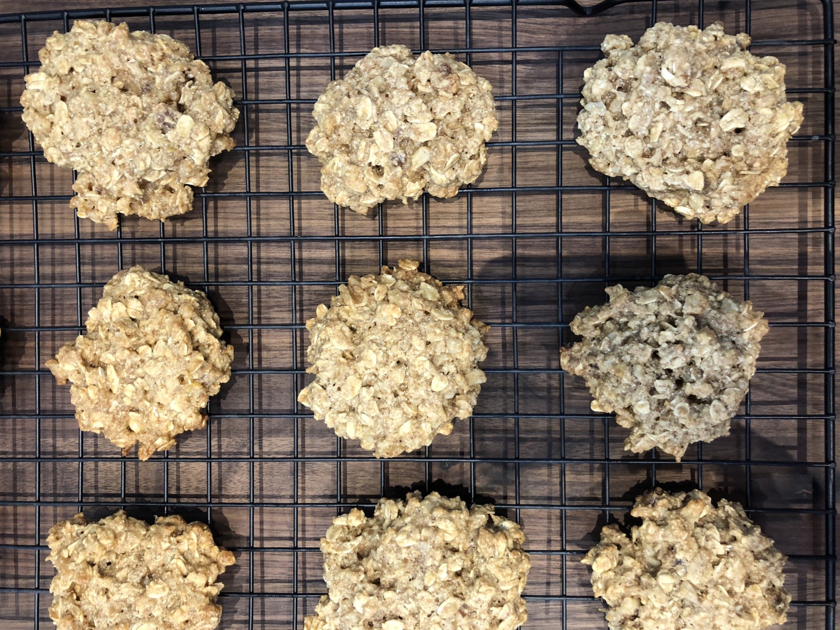 Banana Oatmeal Cookies on cooling rack