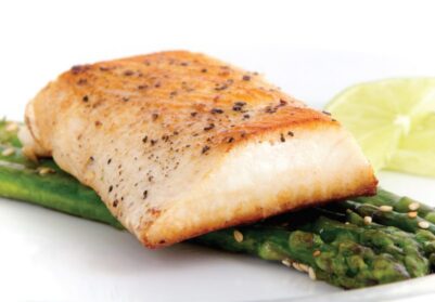 Mediterranean Mahi Mahi with Lemon Butter and Capers with Asparagus