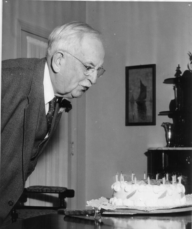 Newton P Yowell with Cake