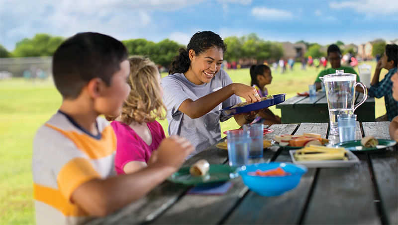 YMCA Volunteer with Kids
