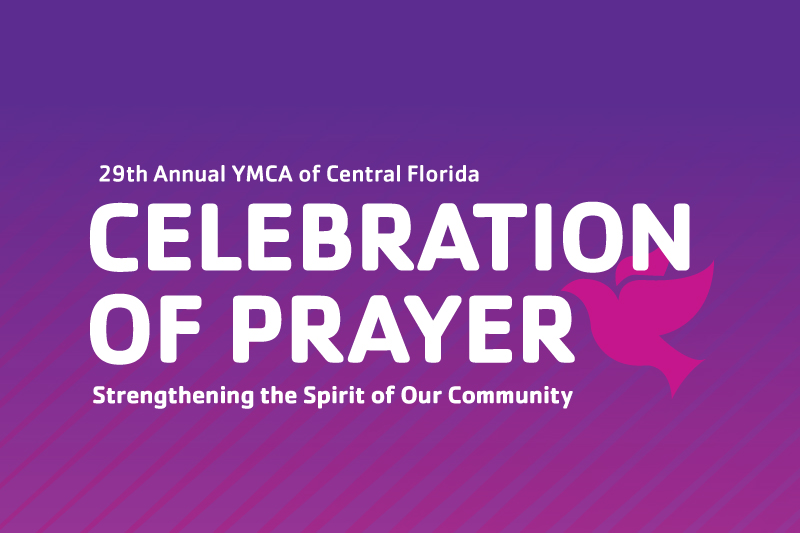 Event Image with purple gradient with the words Celebration of Prayer,
