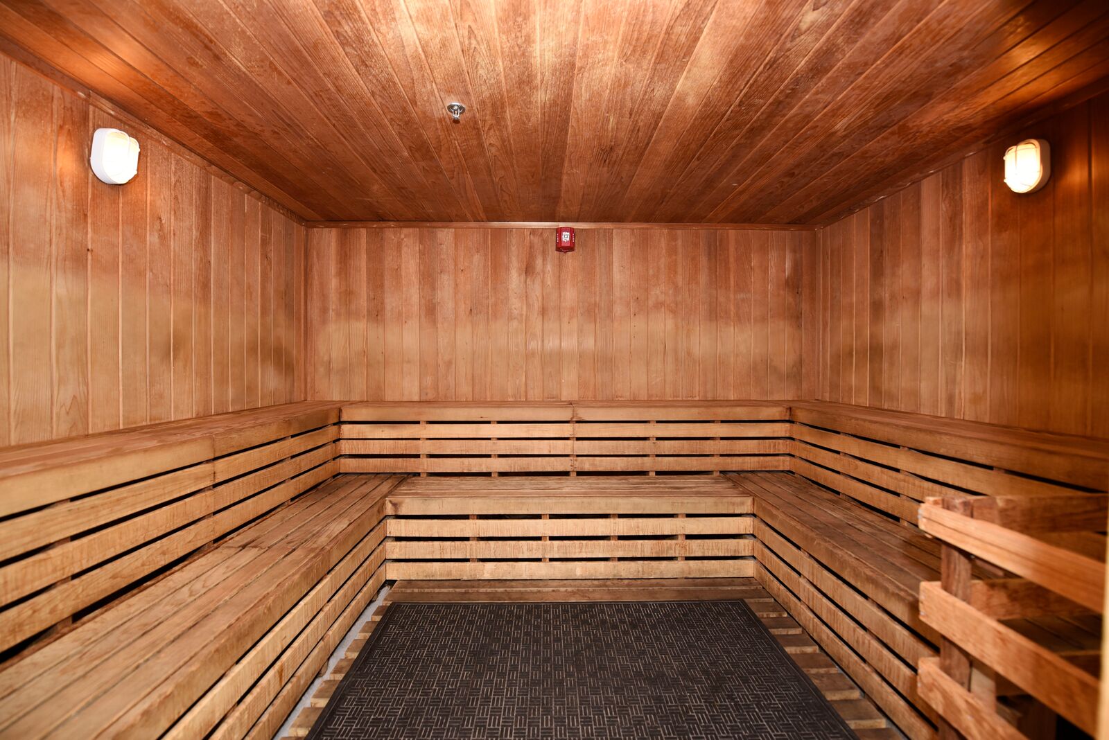 Relax in a sauna at the YMCA wellness area.
