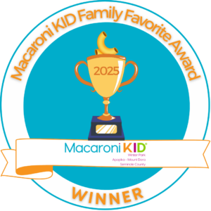 Macaroni Kid Family Favorite Award Winner logo for Best Nonprofit and Best Youth Recreation or Specialty Program in Seminole County