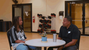 The YMCA of Central Florida CEO Kevin Bolding interviews Pierce Seymour at the J. Douglas Williams YMCA in Lake Mary about Teen Leadership
