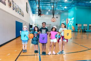 Families participating in Healthy Family Day activities at the YMCA.