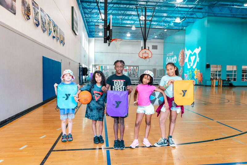 Families participating in Healthy Family Day activities at the YMCA.