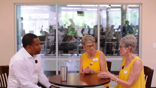 Kevin Bolding interviewing the Titusville YMCA twins for Episode 9 of First Friday Conversations